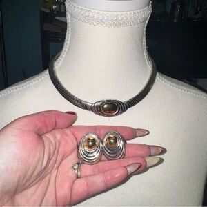 Vintage Avon/KJL snake choker necklace set
